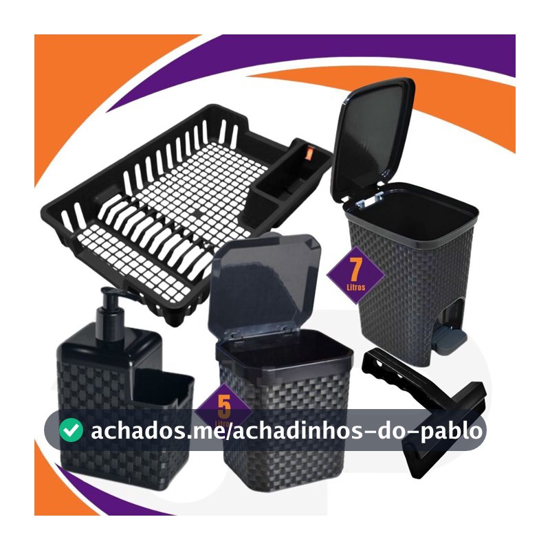 Kit Cozinha Multiuso Completo para Organização da Casa 5,4,ou 3 pecas
