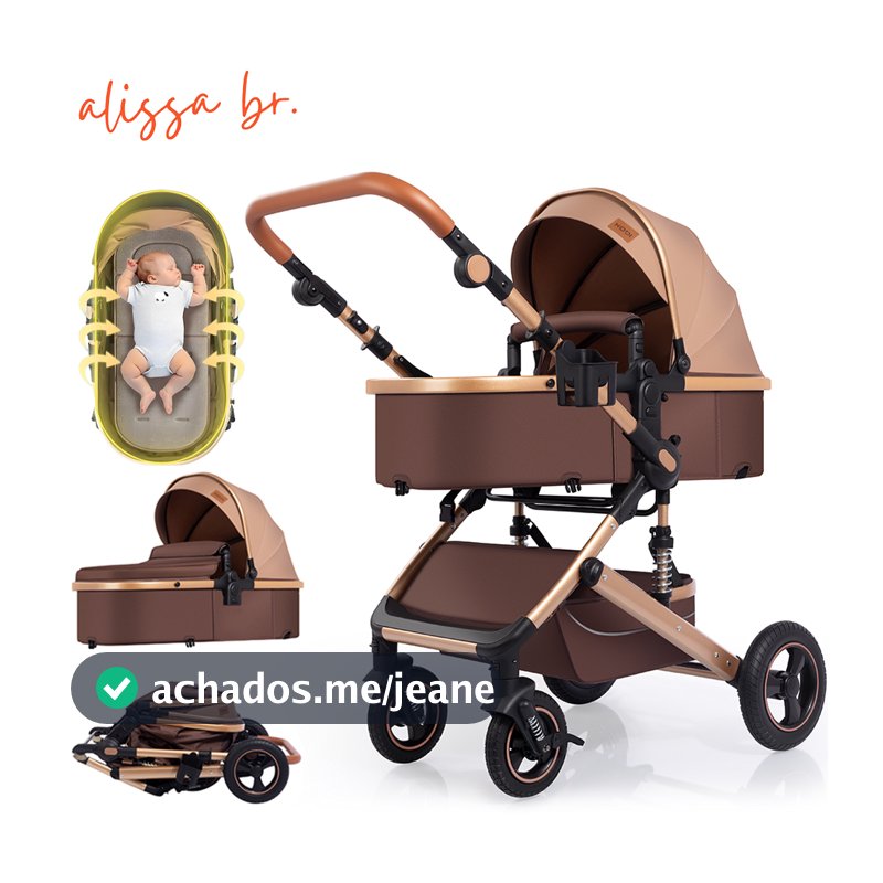 Carrinho Completo 3 EM 1 com Moisés, Passeio Alça Reversível System Até 15 Kg