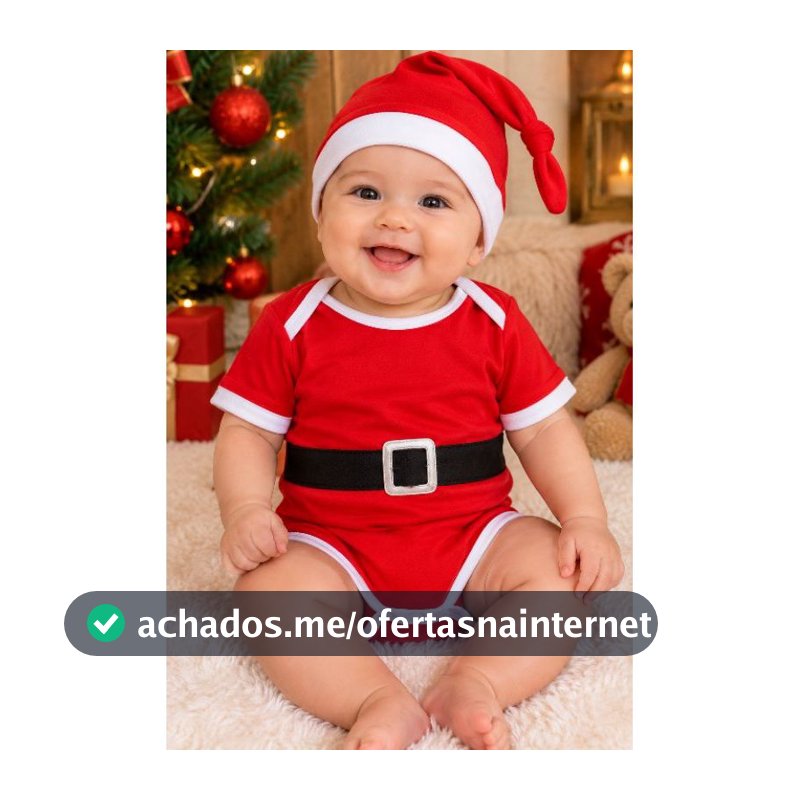 Bodye Touca Bebe Natal Papai Noel