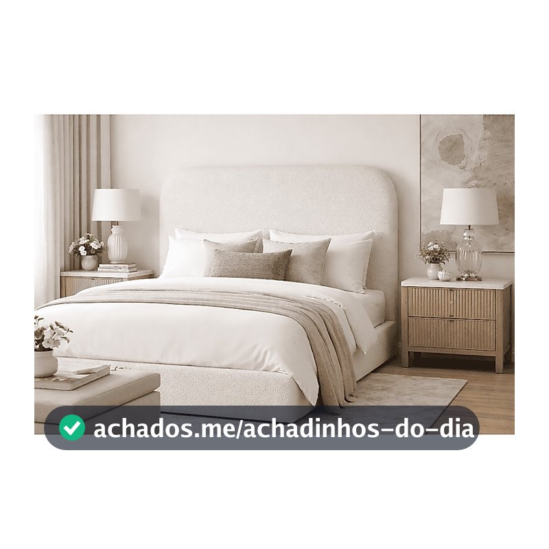 Cabeceira Queen Bouclé Creme 160x120cm Estofada para Cama Box Painel Luxo