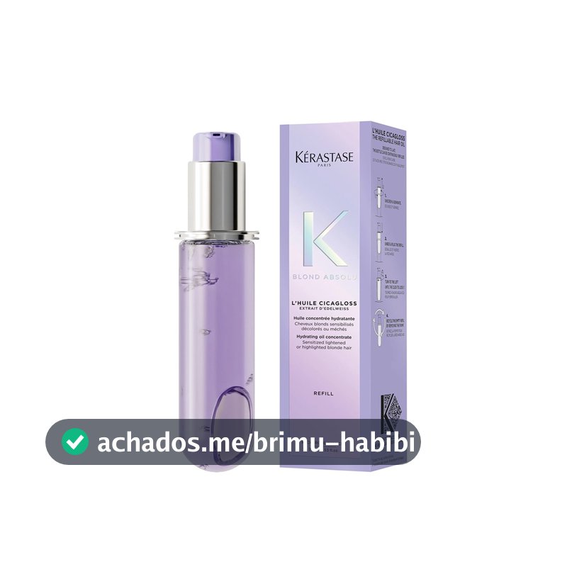 Kérastase Blond Absolu L’Huile Cicagloss Refil 75ml – Óleo Reparador para Cabelos Loiros