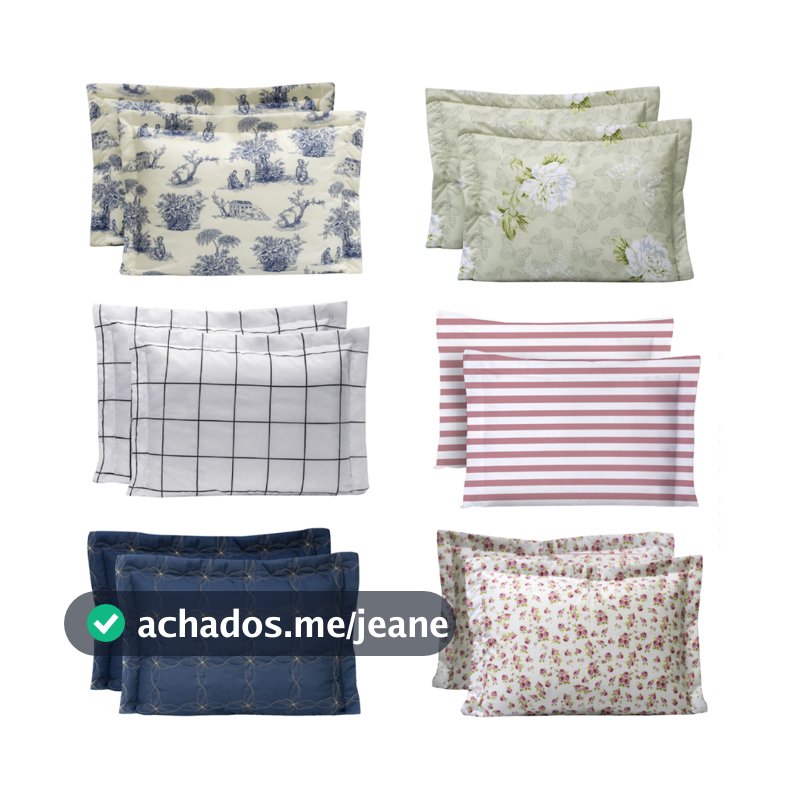 Kit Porta Travesseiro Percal 180 Fios Algodão 02 Peças Toque Macio Diversas Estampas Capa Fronha