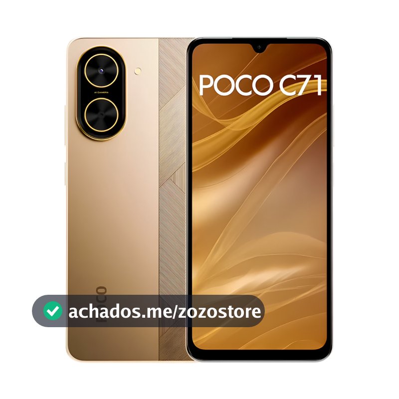 Celular Smartphone Xiaomi Poco C71 128GB / 64GB Dual Sim Global (COM CAPINHA E PELÍCULA DE CORTESIA)