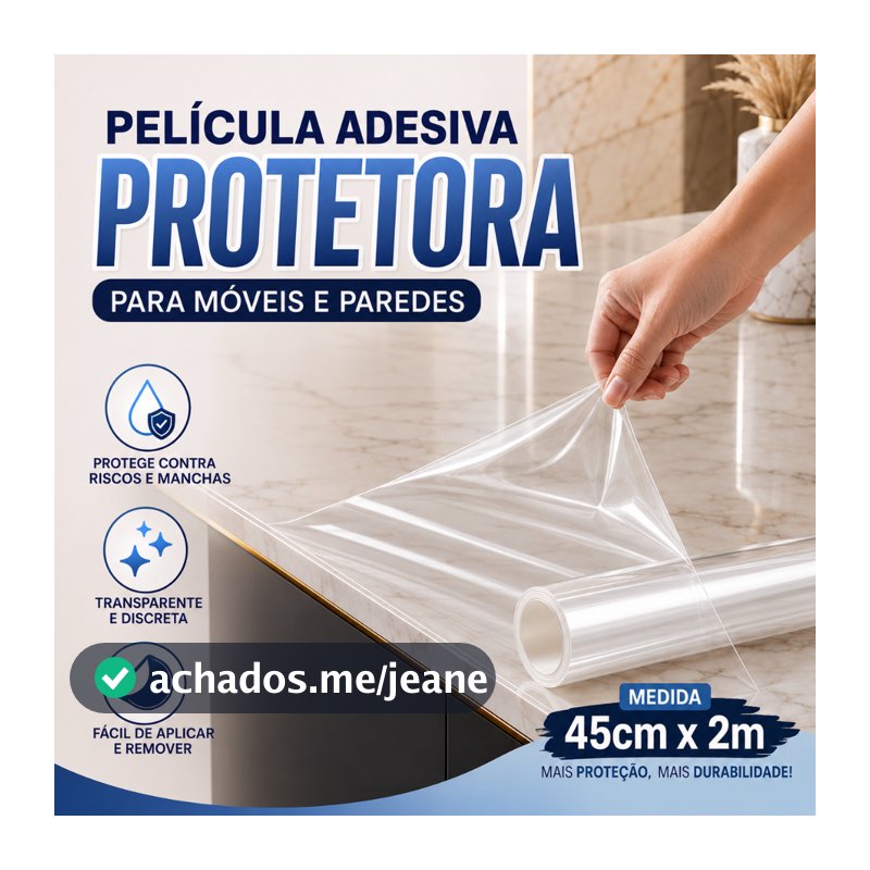 Adesivo Vinílico Transparente Proteçao Pra Moveis 2m ou 4m Autoadesivo Lavável Envelopamento Armário