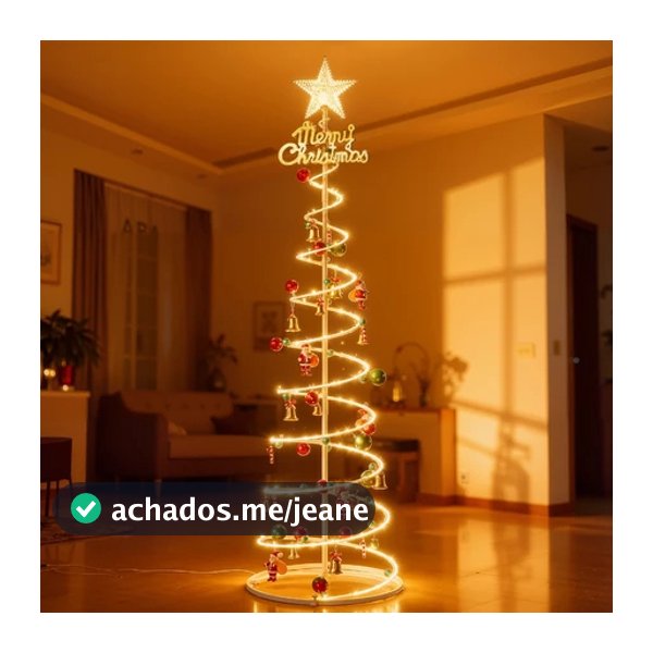 Árvore de Natal LED 1,8m Dobrável com Enfeites Inclusos + Bengala do Papai Noel-N10