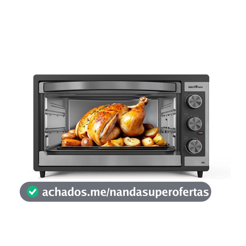 Forno Elétrico Britânia 49L Preto Dupla Resistência BFE49