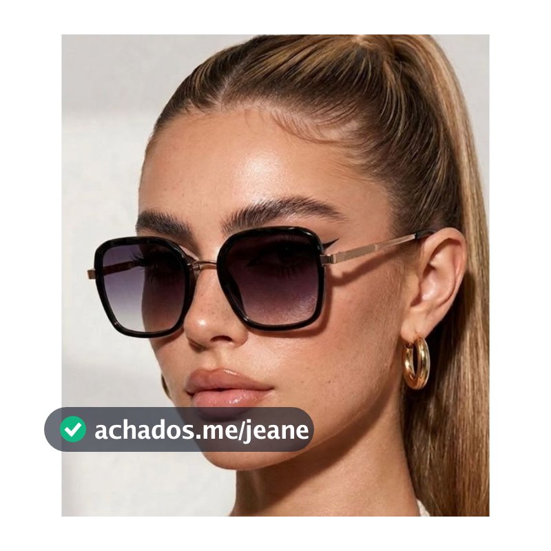 Óculos de Sol Hilton Quadrado Premium Cristal Classico Retrô Blogueira uv400 Feminino