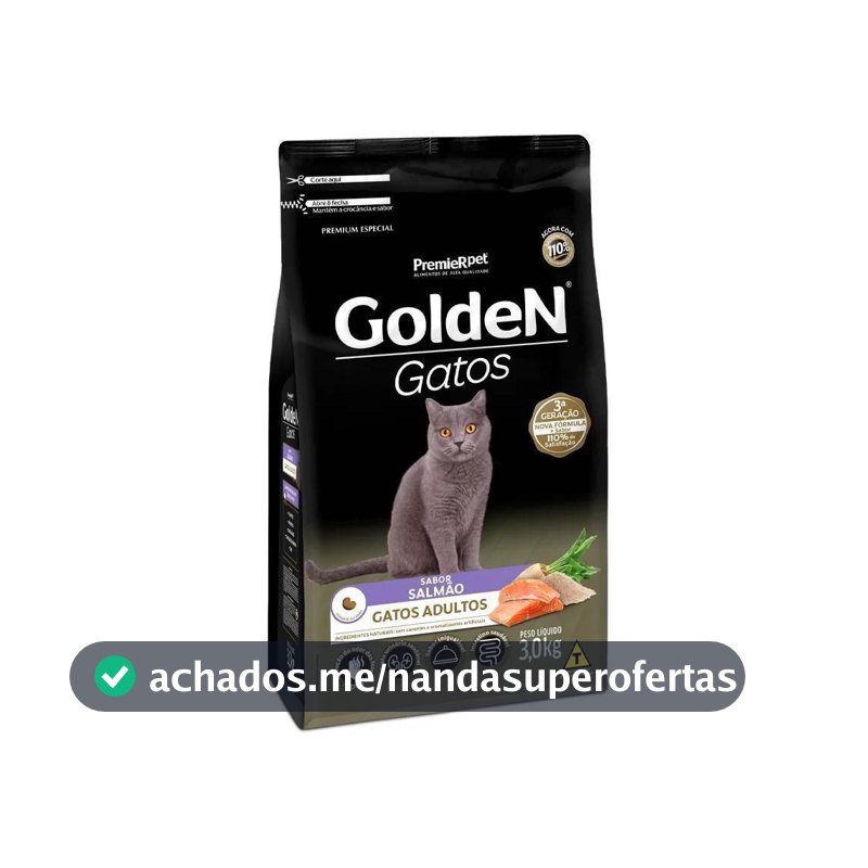 Ração Golden Fórmula Gatos Adultos Salmão 3Kg