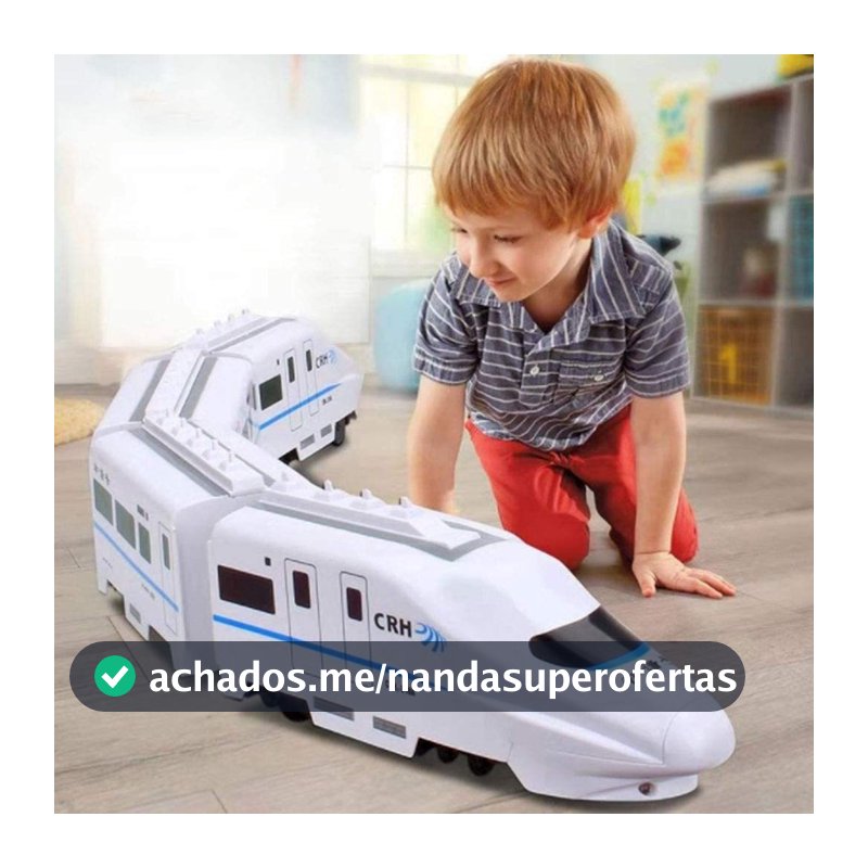 Trem Elétrico Infantil 62cm com Vagões Conectados – Brinquedo Educativo