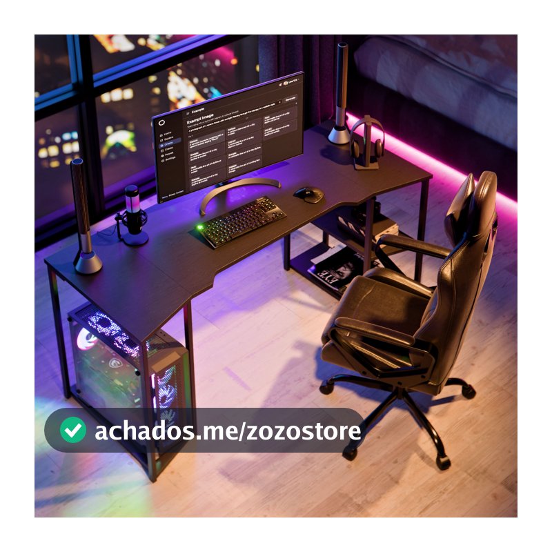 Escrivaninha Gamer APEX 160cm com Nicho para CPU Prateleiras Mesa  Computador Home Office Industrial