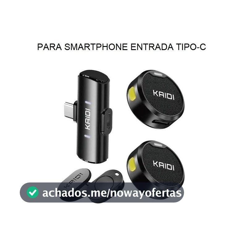 Microfone De Lapela Sem Fio Magnético Cancelamento De Ruído Para iPhone Android Type-c Gravação de vídeo/TikTok/Vlog