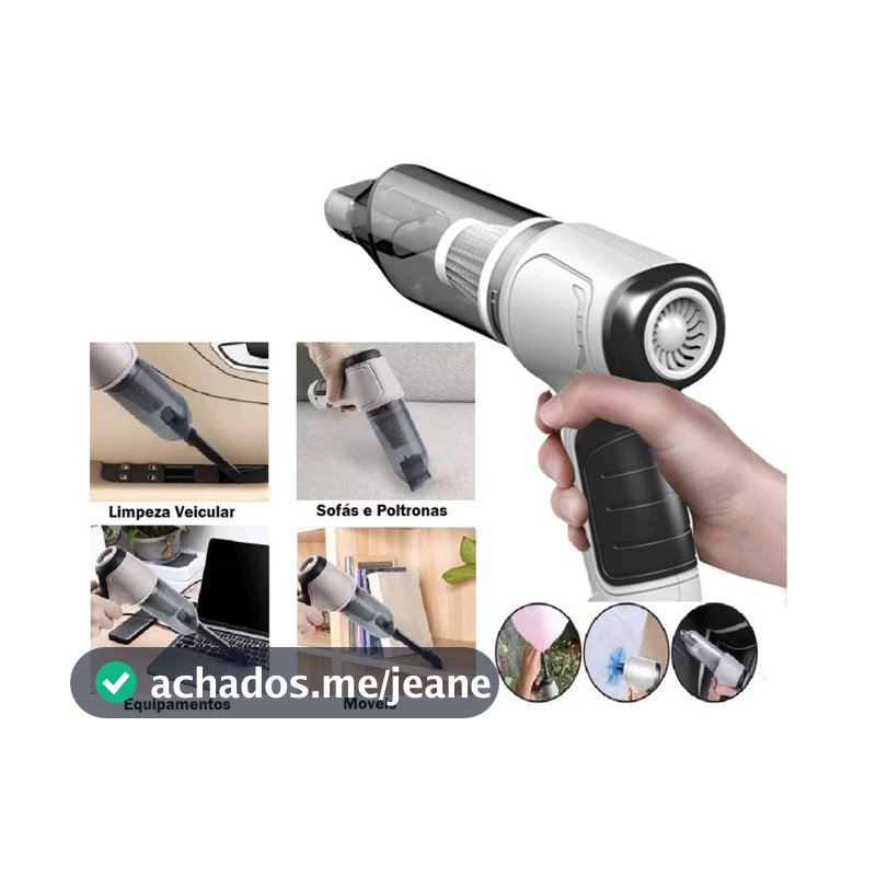 Aspirador e Soprador Portátil   4 em 1 - Alta Potência e Multifuncional para Limpeza Completa