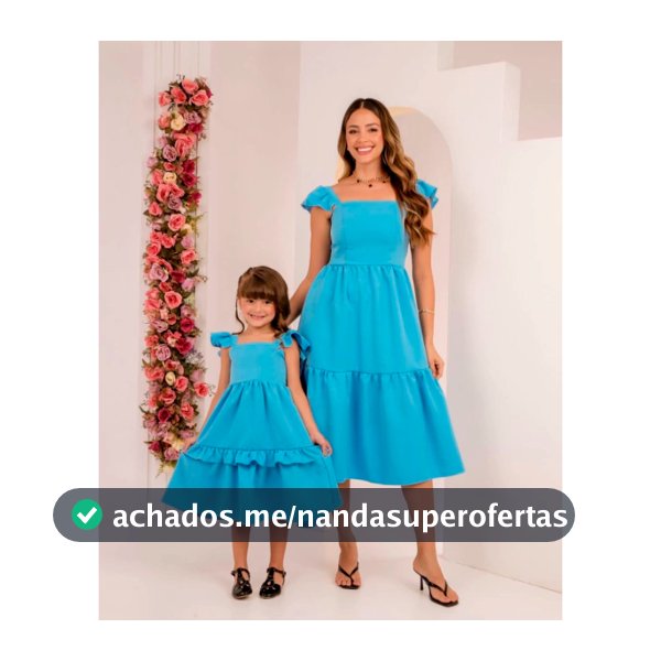 Kit Vestidos Mãe e Filha Azul – Elegância e Charme para Momentos Especiais