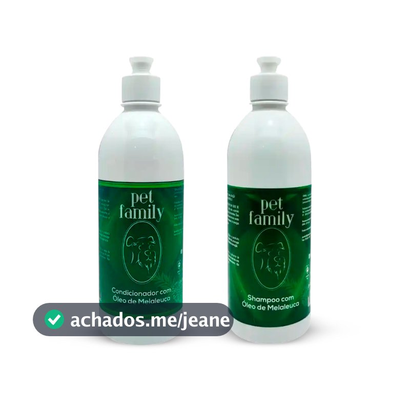 Kit Vegano Higiene Para Pet Shampoo e Condicionador Para Banho Cães e Gatos Oléo de Melaleuca