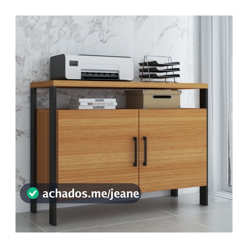 Armário para Escritório 2 Portas 100% Mdf Industrial Concept Freijó/Preto Fosco - Panorama Móveis