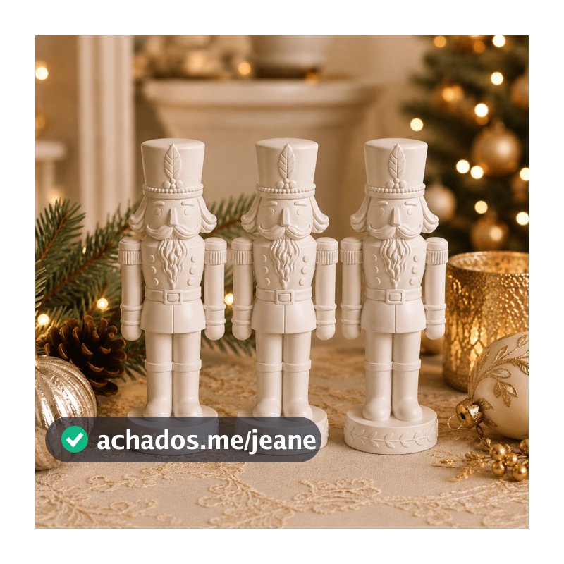 3 Soldadinho Quebra Nozes Natalino Decoração Minimalista
