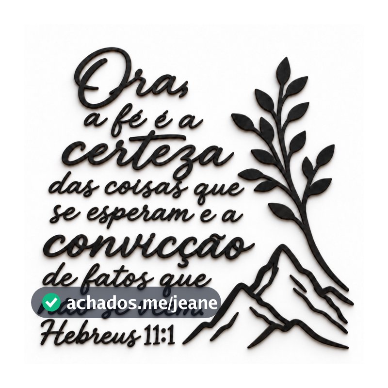 Quadro Frase Decorativa Bíblica MDF Preto Parede Sala Quarto Decoração Cristã