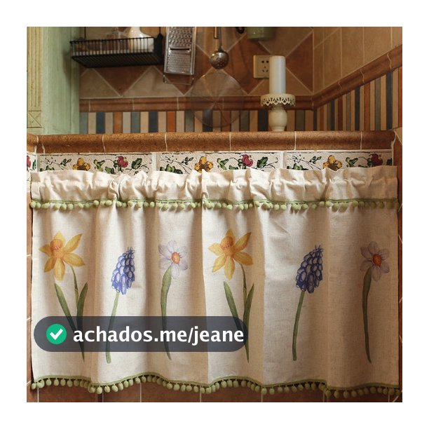 País Americano Nordic Algodão E Linho Cortinas Metade Porta Cortina Curto De Cozinha Planta Flor