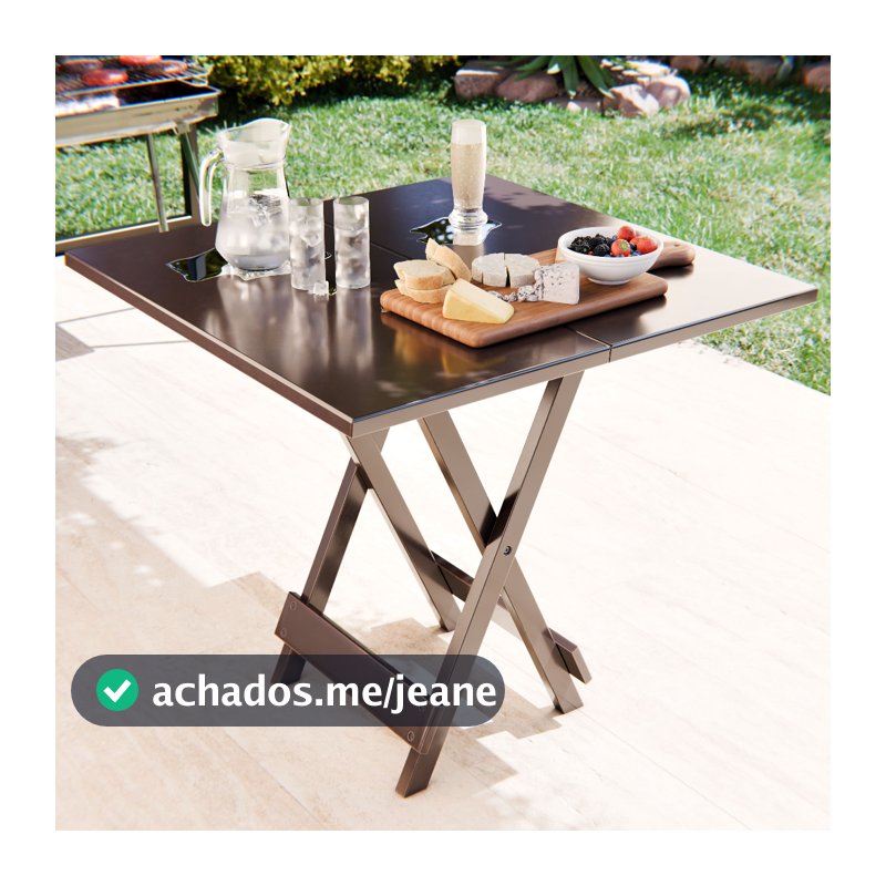 Mesa Dobrável 70x70 Madeira Maciça Tabaco Reforçada Portátil Cozinha Área Gourmet Compacta
