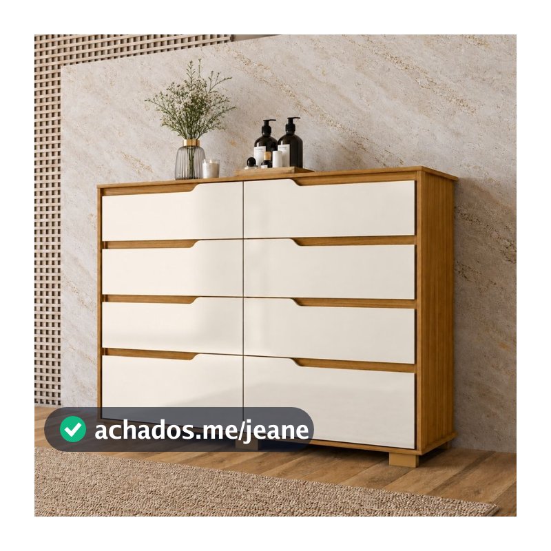 Cômoda 8 Gavetas com Pés Georgia Moval 147cm