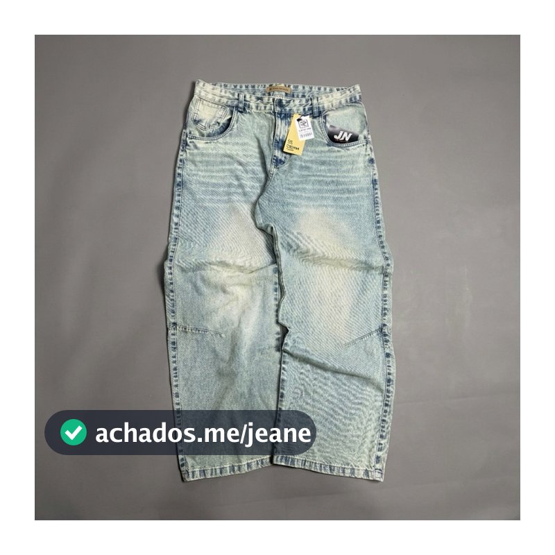 Calça Balão/Baggy Vintage Denim Acid Gray Diferenciada