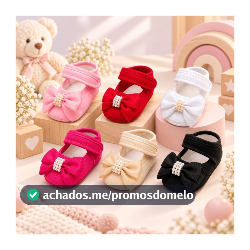 Sapatinho de bebê - Sapatilha Boneca Feminina Batizado