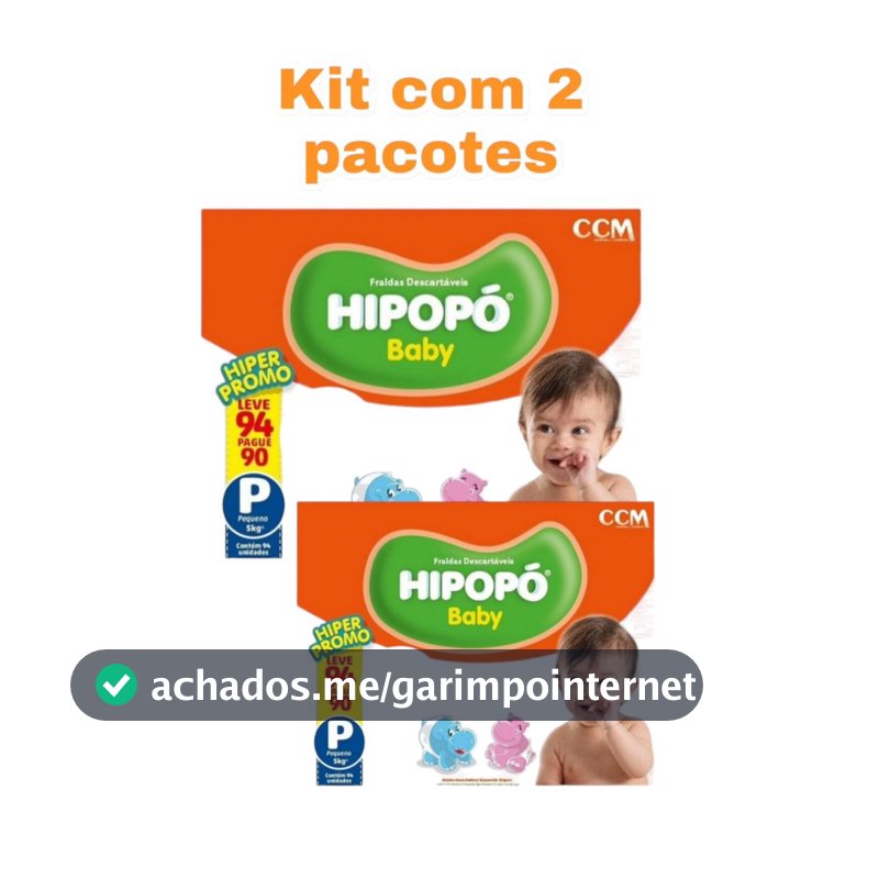 KIT FRALDA  HIPOPO C/2 PACOTES IDEAL PARA ESCOLINHA