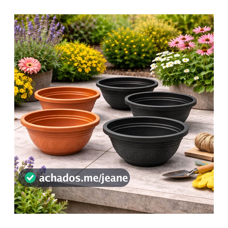 Kit 6 Vasos para Plantas Redondo 3 Litros Vaso de Flores Rosa do Deserto Suculentas Onze Horas