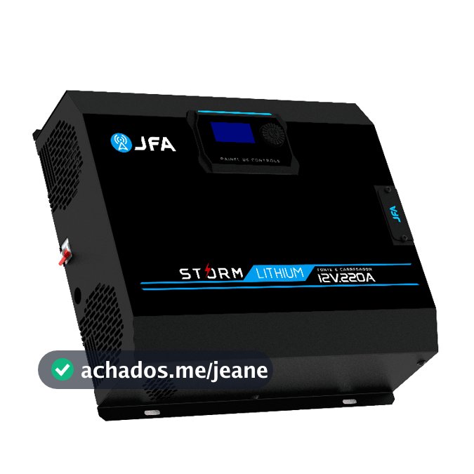 Fonte JFA Storm 220A Carregador Automotivo Lithium Bivolt Digital Alta Potência 220A Lítio Display