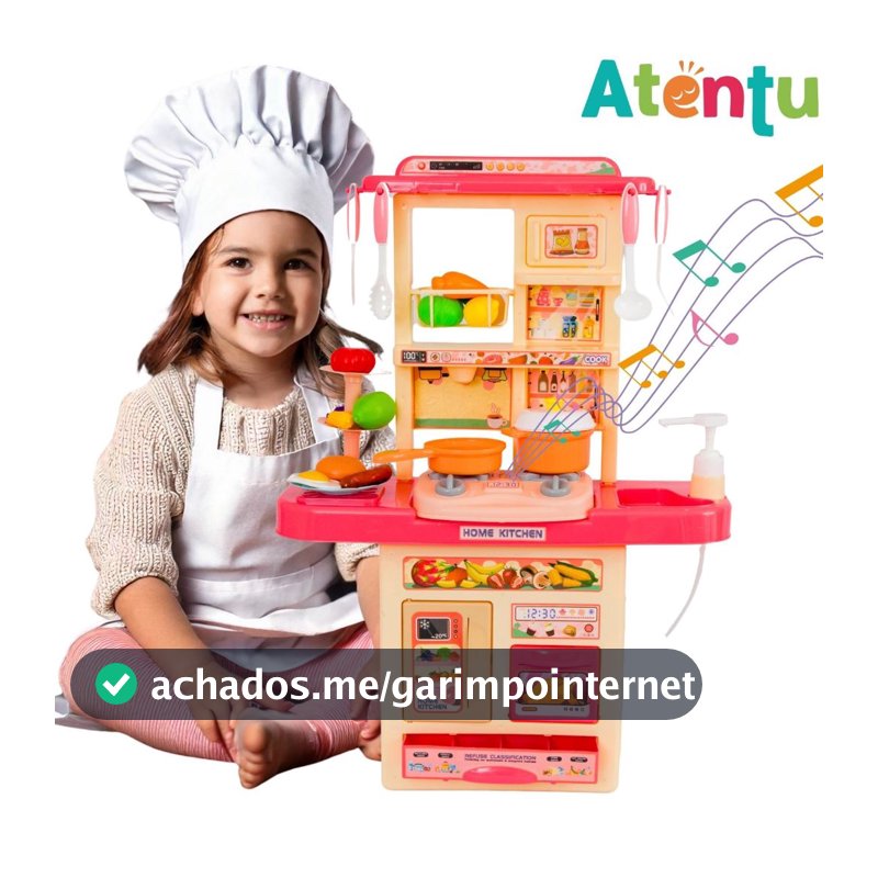 Kit Cozinha De Brinquedo Completa Infantil Sai Água E Som