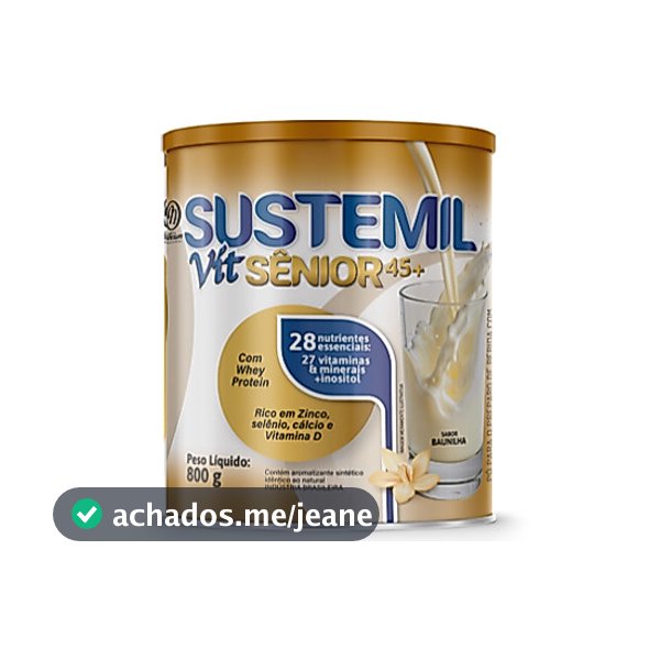 Sustemil Vit Sênior 45+ lata 800g sabor baunilha suplemento para adultos e idosos