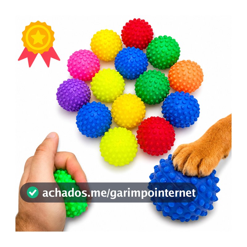 kit 2 Bola bolinha Cravo Fisioterapia Exercício Pet Brinquedo Mãos Anti Stress Massagem Artrite 6m