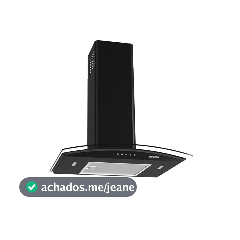 Coifa Nardelli de Parede Clean Vidro Curvo 60cm Preto