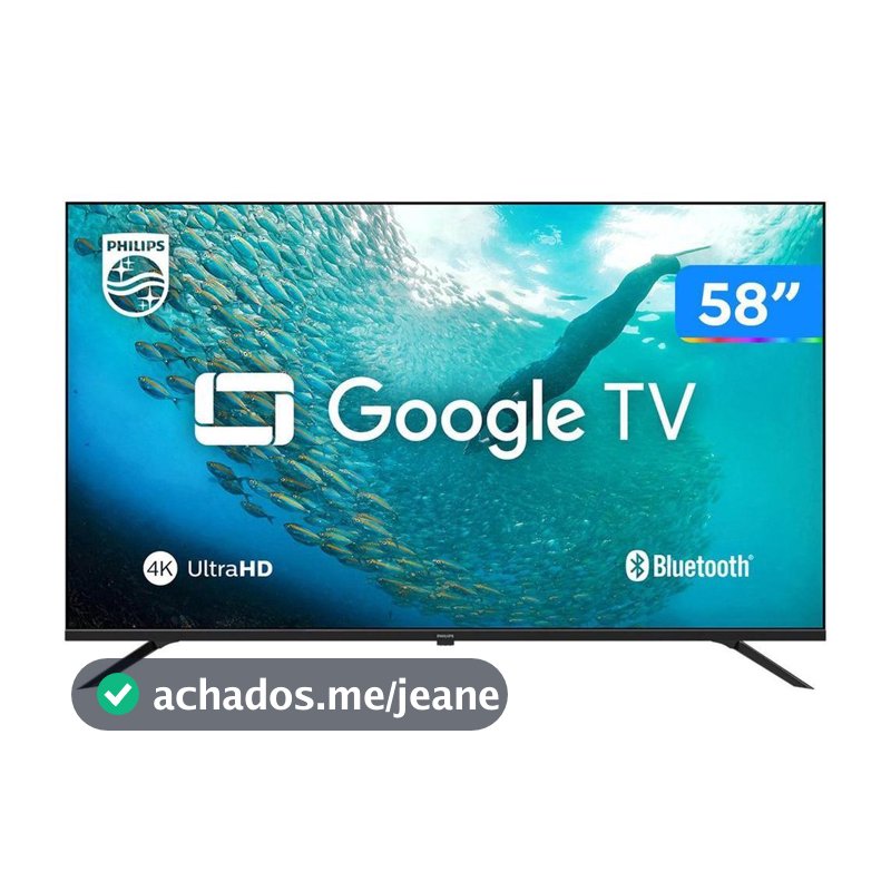 Smart TV 58" 4K UHD LED Philips 58PUG7019/78 Wi-Fi Bluetooth Google Assistente 3 HDMI 2 USB