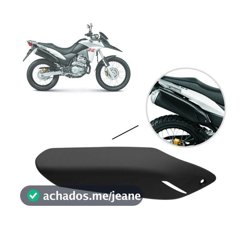 Protetor De Escapamento Escape Cano Moto Honda Xre 300 2010 2011 2012 Pro Tork Preto Fosco Prata