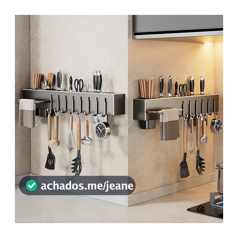 Rack de faca de cozinha montado na parede sem perfuração cozinha multifuncional rack faca de cozinha pauzinhos rack de a