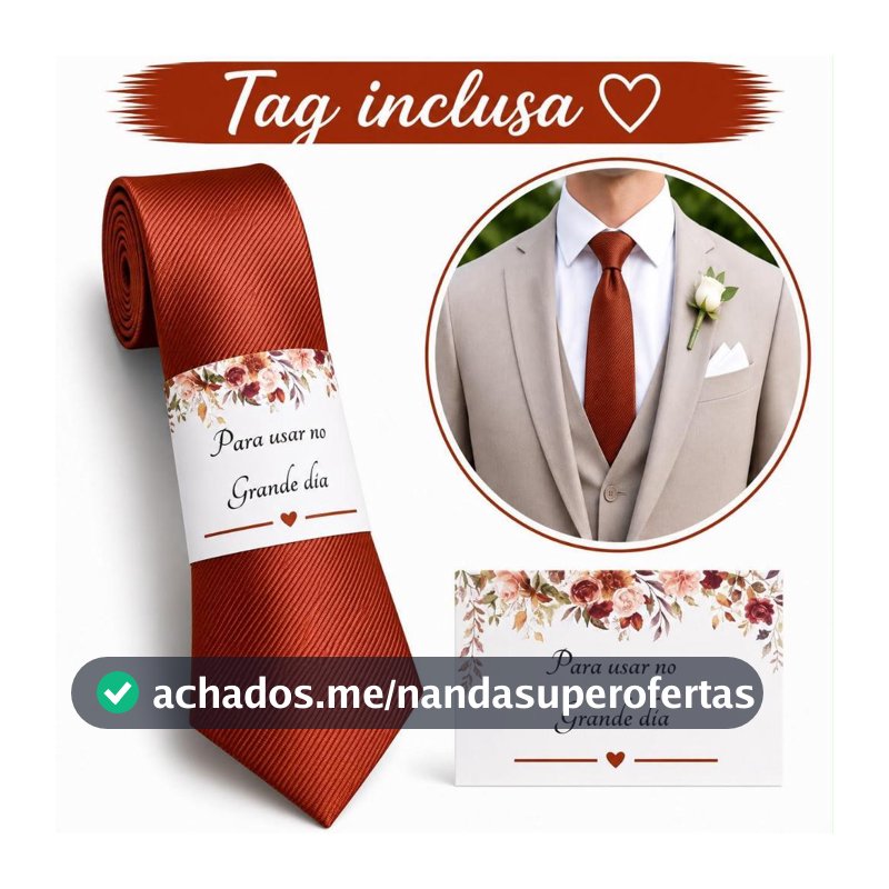 Kit 04 a 17  Gravatas Terracota Para Padrinhos e Casamento
