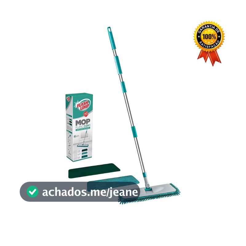 Mop Plano 3 Em 1 Limpeza Pesada, Seca E Umida MOP0617 Flash Limp