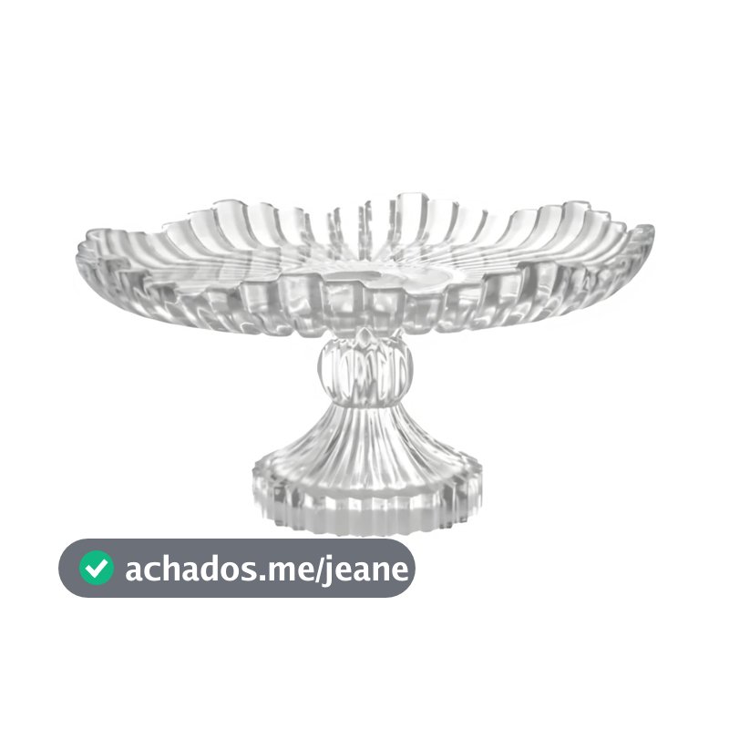 Prato De Bolo De Vidro Com Pé Milan 29 Cm Fruteira Cento De Mesa Porta Bolo Base Elevada Em Casa Tem