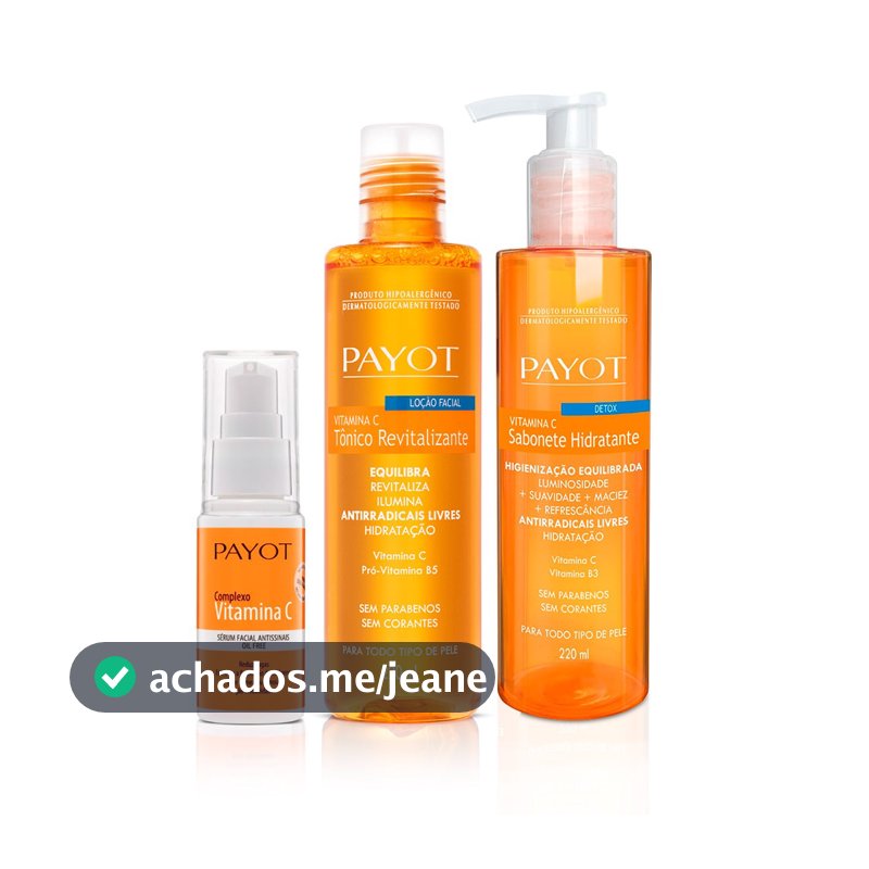 Kit Limpeza Tonificação e Tratamento Facial Vitamina C Payot