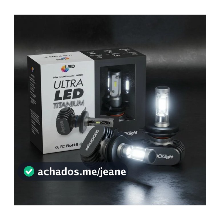 Kit 2 Lâmpada Farol Ultra Led Titanium Shocklight 10000 Lumens Farol alto baixo neblina farolete forte potente branco po