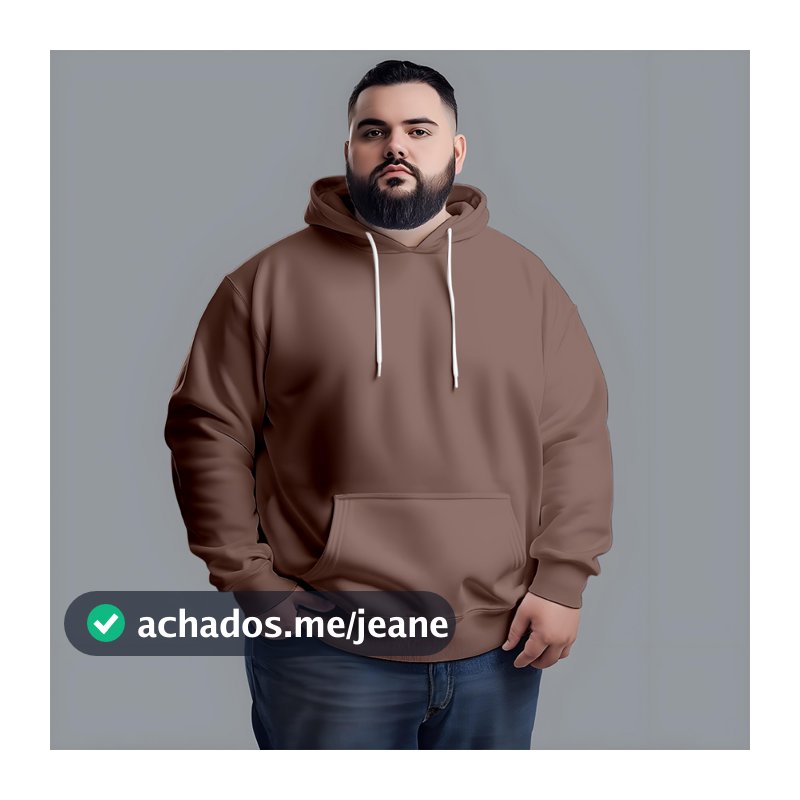 Moletom Unissex Plus Size Com Capuz Canguru Liso Colorido