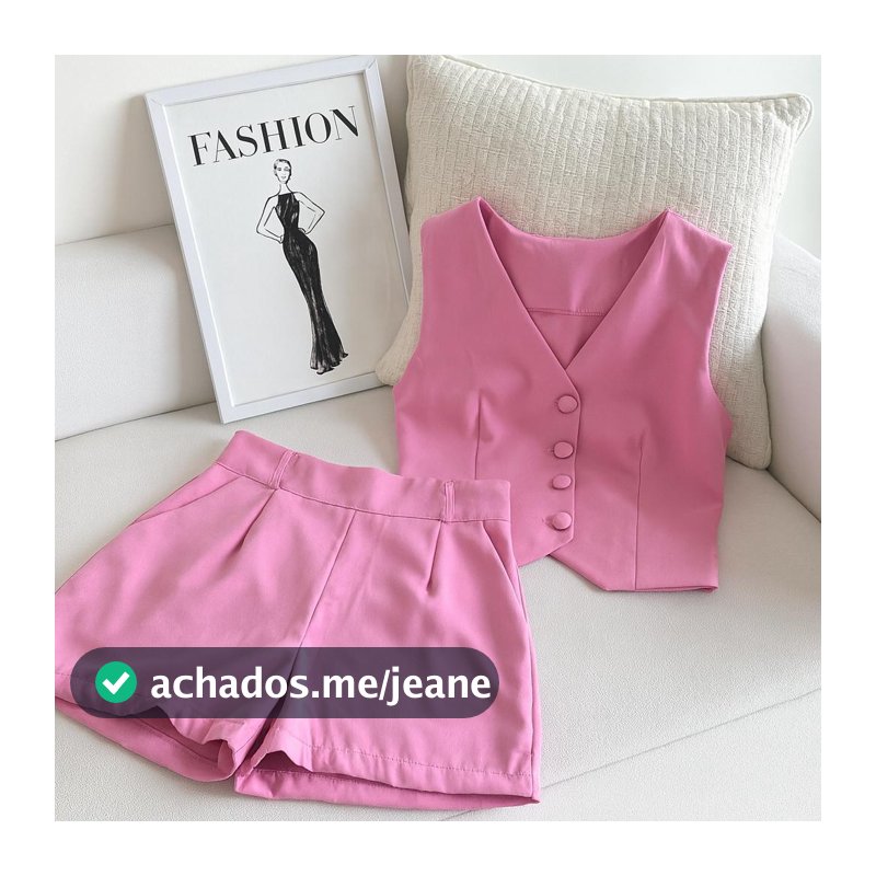 Conjunto Feminino Alfaiataria Luxo - Colete e Short Elegante e Versátil