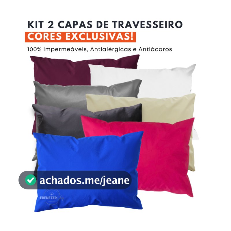 Kit 2 Capa Protetora Travesseiro Zíper Adulto E Infantil Impermeável Fronha Anti-ácaro Antialérgico Antimofo