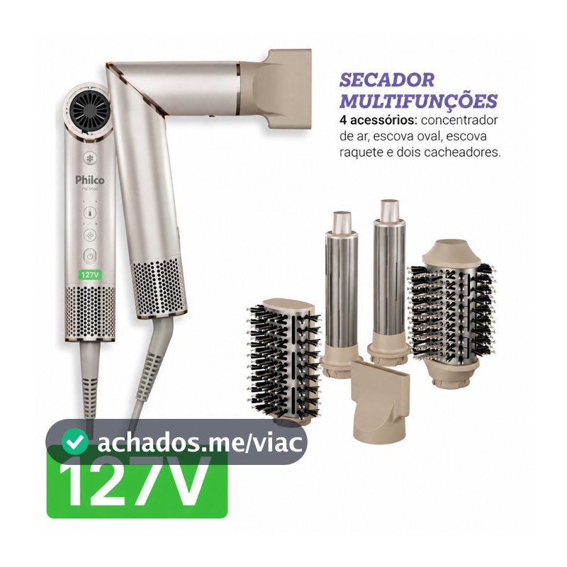 Secador de Cabelo Philco PSC3500 Profissional Potente Leve Uso Diário