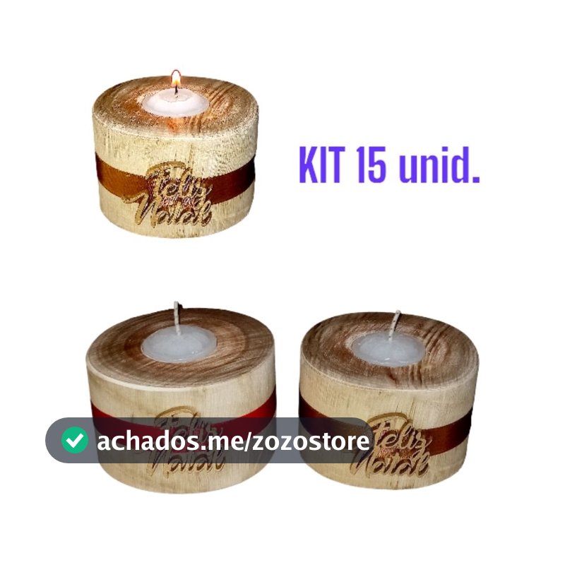 Porta vela de natal kit 15 unidades Lembrancinha para o natal Mimos natal Enfeite de natal de mesa Castiçal natalino Suporte de vela Porta vela rústico Enfeite natal mesa Feliz Natal
