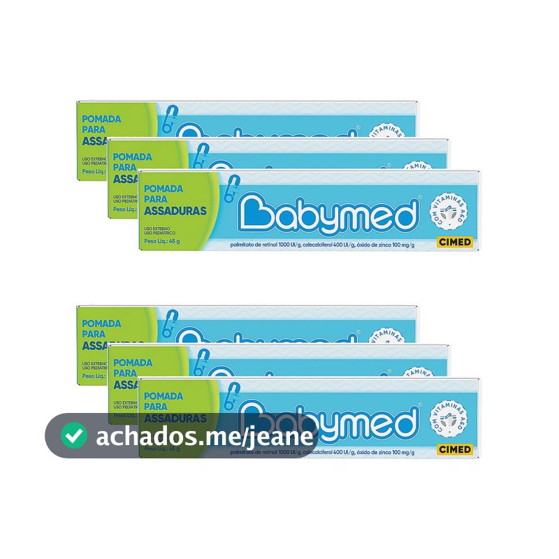 Kit 6 Pomadas Para Prevenção De Assaduras Babymed Azul 45g
