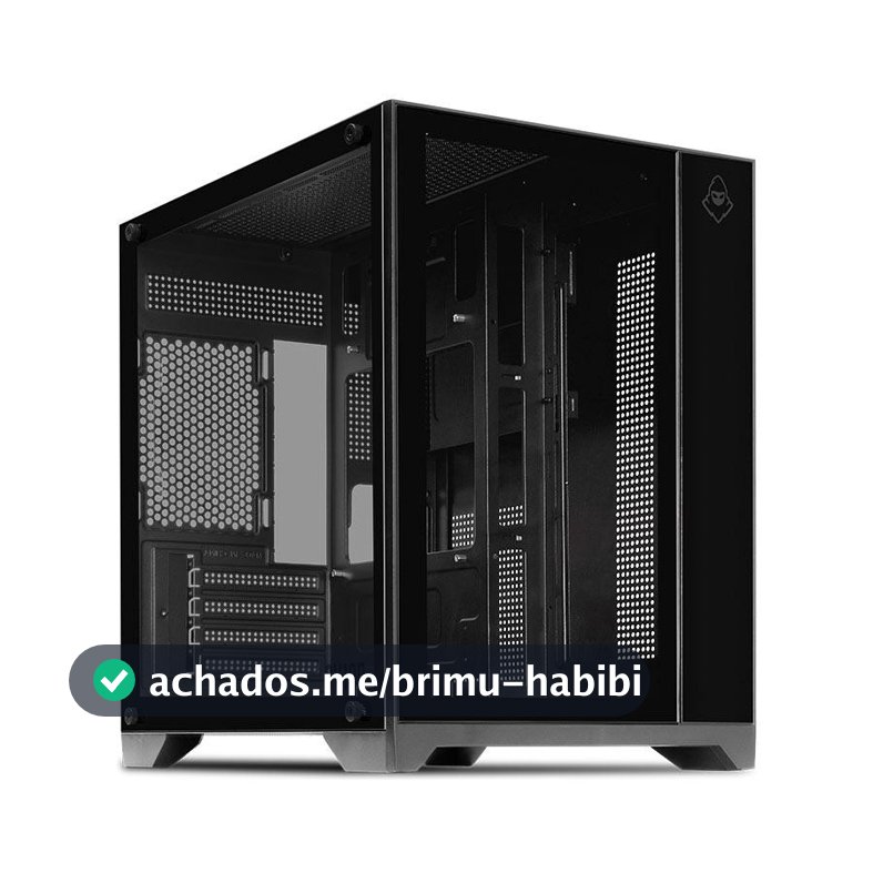 Gabinete Gamer Aquário Mancer CV100, Mid-Tower, Lateral De Vidro, Preto, MCR-CV100-BK