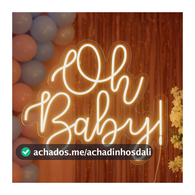 Luminária Led neon - Oh Baby 50x40cm