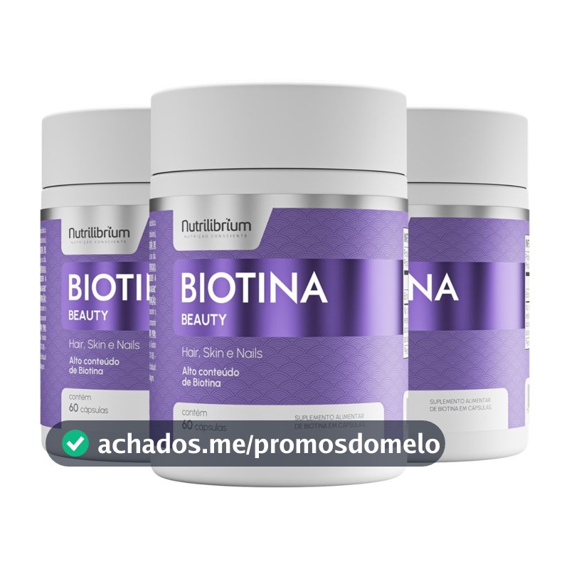 Kit 3x Biotina Beauty Premium Cabelos Pele Unhas - 180 Caps Nutrilibrium